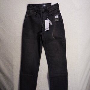 Zoe + Phoebe High Rise Vintage Fit Junior's Jeans Black Washed Size 1 Denim‎ NWT